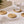Set of 4 natural water hyacinth woven rattan coasters in warm beige