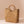 Beige water hyacinth tote with rounded wooden handle