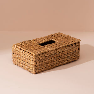 Natural woven seagrass water hyacinth rectangular tissue box cover